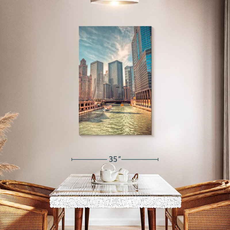 Aime Exploring Chicago River, 45" H x 30" W