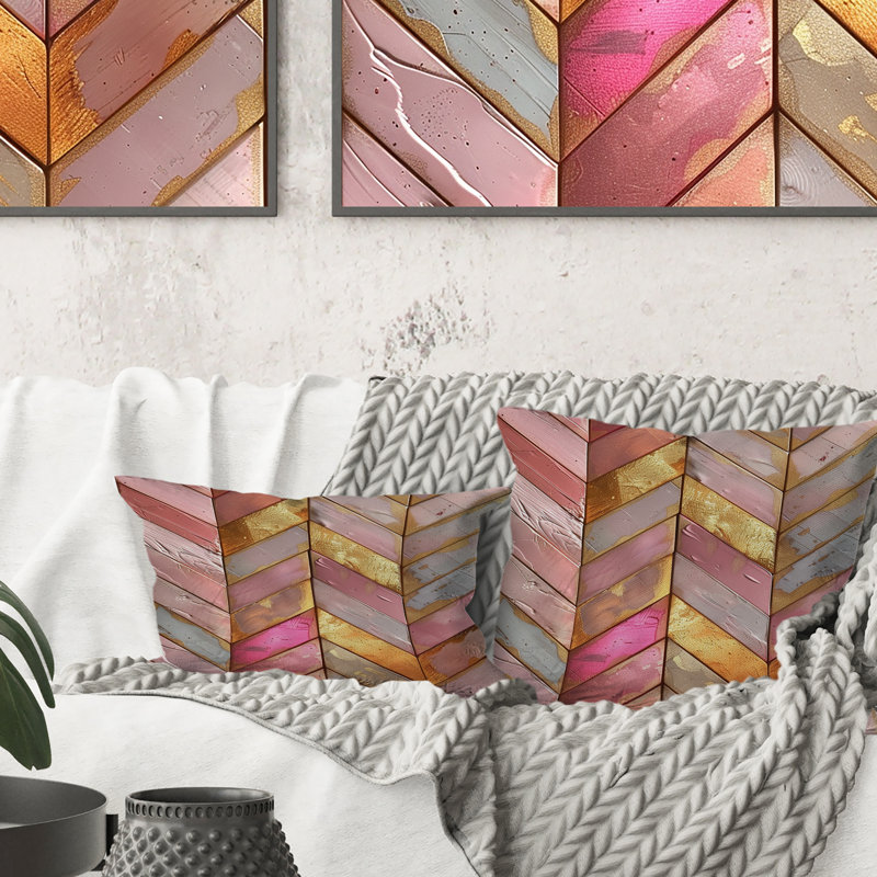 Coussin Chevron, H 16 po x l 16 po