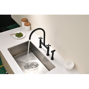 Robinet de lavabo de cuisine à 3 poignées à 3 trous avec douchette extractible