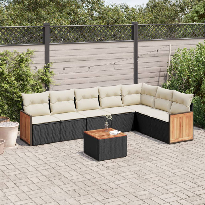 Vidaxl Garden Sofa Set Black