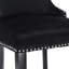 Velours à boutons avec pieds en bois, garniture cloutée - 2 pièces de chaises de bar Sw1824bk