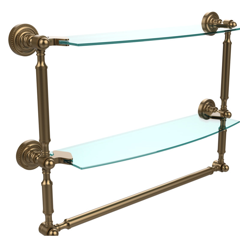 Tablette à 2 niveaux avec barre à serviettes Marchmont, H 15 po x l 22 po x P 6,1 po, Bronze brossé