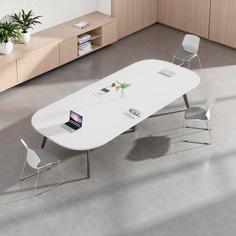 Table de conférence en arc Simplicity avec pieds en métal, H 29,52 po x L 141,73 po x l 47,24 po