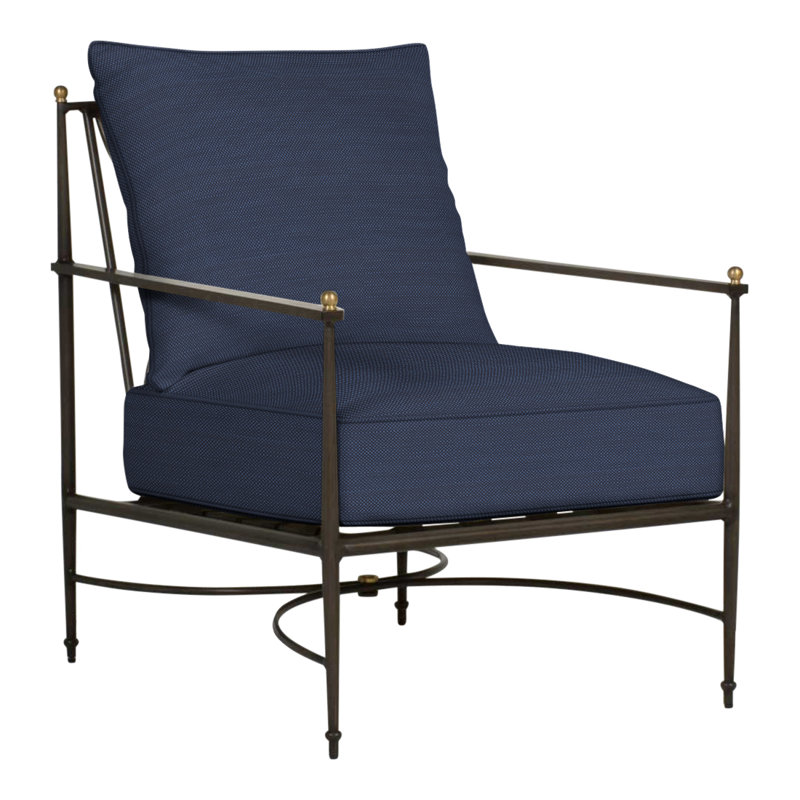 Chaise de patio avec coussins Roma, Welt, Périgold bleu Ishi Jean