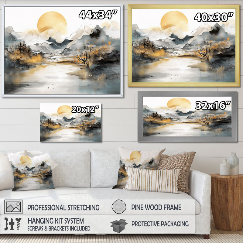 Nature's Nordic Beauty II - impressions sur toile scandinaves, H 12 po x l 20 po x P 1 po, Cadre doré à une seule photo