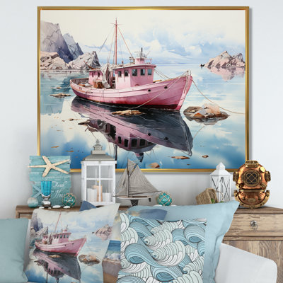 " Pink Teal Iceberg Arctic Mirage "