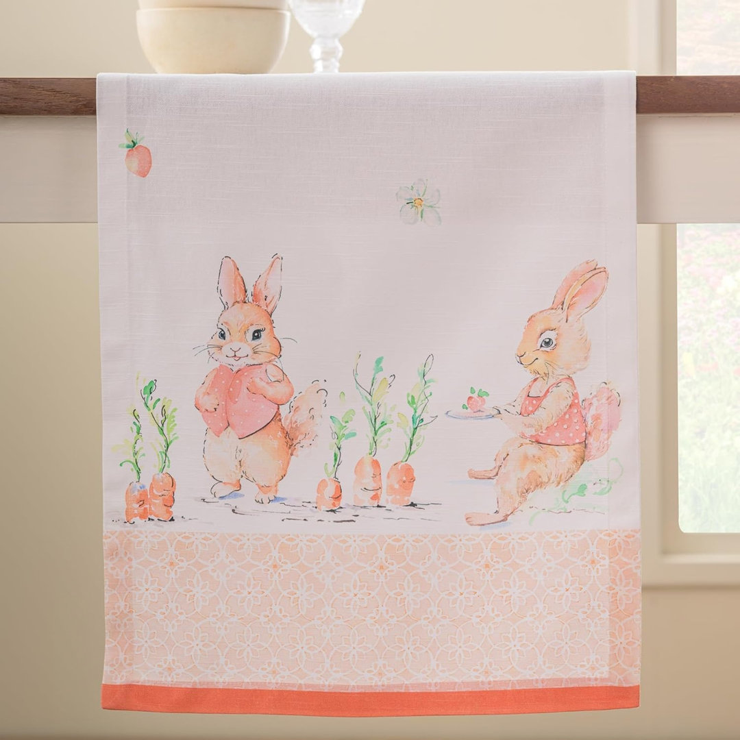 Table runner Cotton Single Layer Table Runners 230 CM long (Bunny Party, 37 cm x 230 cm)