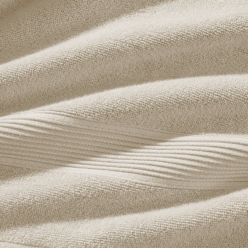 SÖMN Anti-Microbial Supima Cotton 2-Piece Bath Towel Set - Ultra-Soft, Heavyweight, Absorbent, Cream