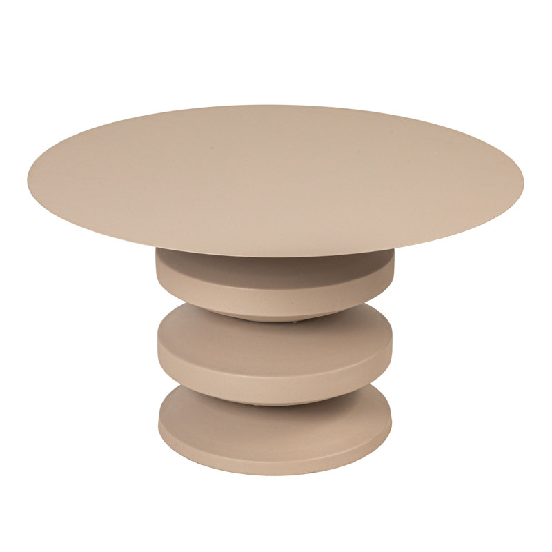 Metal Accordion Coffee Table, Beige