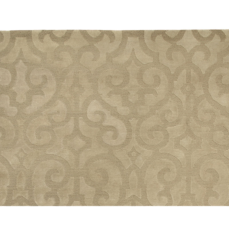 Damask Area Rug in Sand Dollar/Beige, Rectangle 9' x 12'