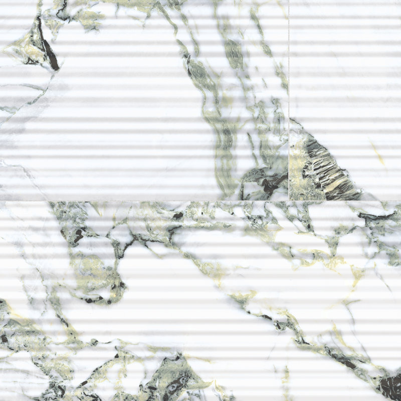Touche Pleated Deco 23-1/2 In. X 47-1/8 In. Porcelain Floor And Wall Tile