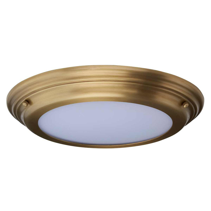 Chesterton Glass LED Flush Mount, Aged Brass