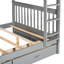 Lit superposé gris - deux tiroirs de rangement et des échelles faciles à monter avec un design pratique-449075400