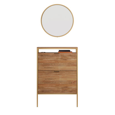 Armoire à chaussures murale avec miroir