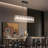 6-light Modern Black Light Fixtures Rectangular Large Chandeliers For Dining Room Hallway Kitchen