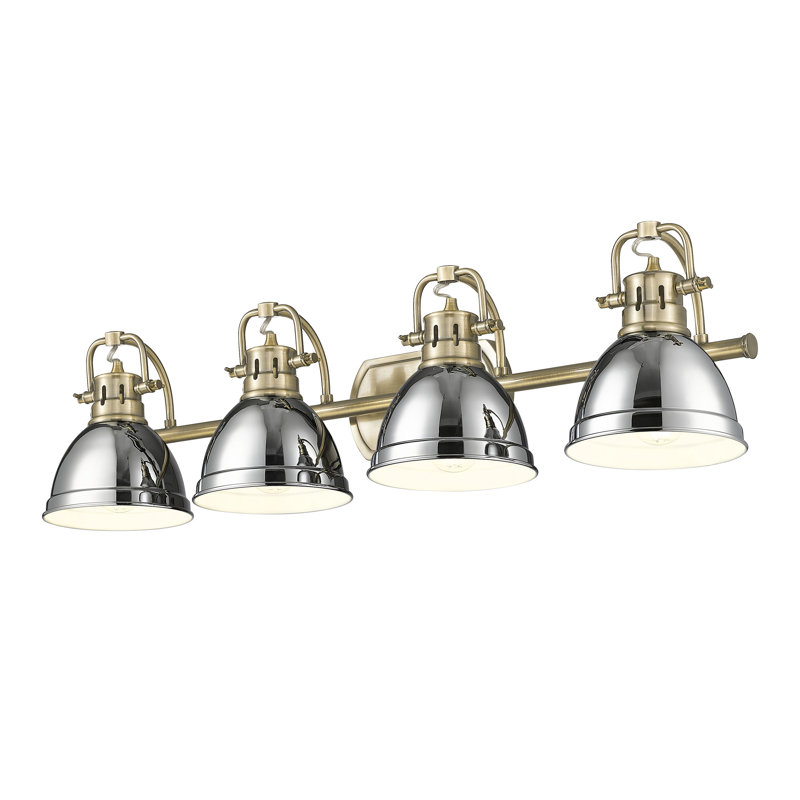 Ensemble de meuble-lavabo 4 lumières Brynnan, Laiton vieilli, Chrome chrome