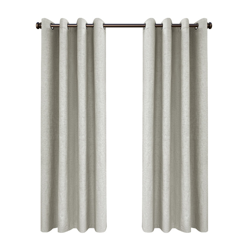 Paire de rideaux 100% lin occultant (2 panneaux), L 52 po x L 108 po, Lin lin