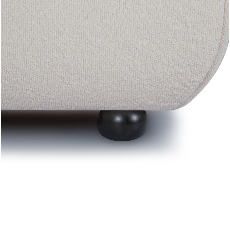 Reggie Upholstered Platform Bed, Queen, Off White Performance Boucle