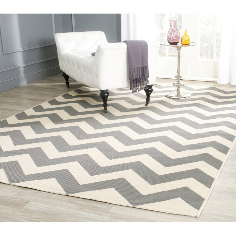 Camellia Hooked Grey/Beige Rug Indoor/Outdoor Rug, Rectangle 122 x 170 cm