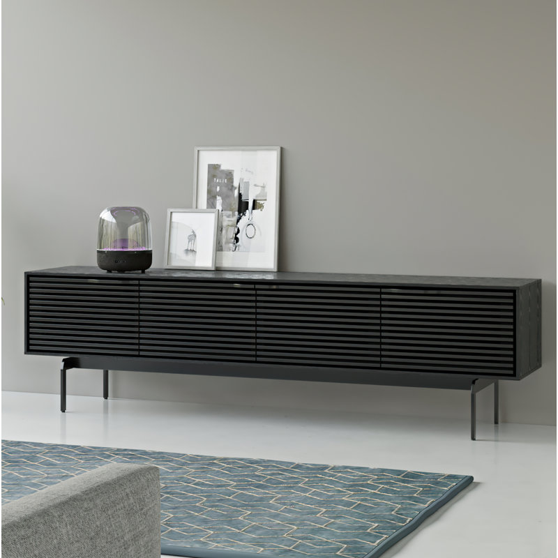 Align Unfinished TV Stand for TVs up to 85", Ebonized Ash, 28.5”H x 81”L x 18”W