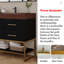 Meuble-lavabo sur pied 36 po avec lavabo en céramique et comptoir en marbre-131599291