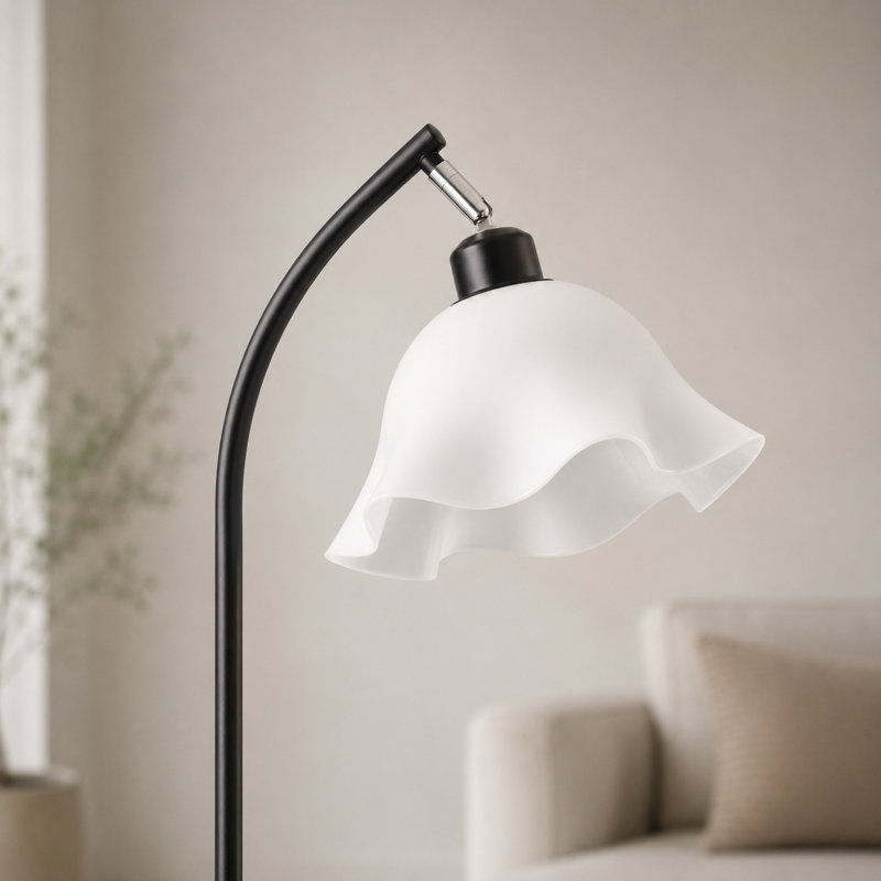 Lampe sur pied 61 po pour lecture / travail avec tête de lampe pétale réglable, ampoule DEL pour le salon, la chambre à coucher et le bureau
