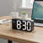 White Electric Bedside Alarm Clock, Large Dimmable Display, USB Charging Volume Adjustable Dual-Scene-1174703511