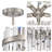 Casandra 5-Light Drum Crystal Glass Flush Mount - Satin Nickel