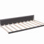 Lit plateforme tapissier avec 2 tiroirs et 1 lit gigogne simple TG, tissu de lin, grand lit - gris foncé-5510272
