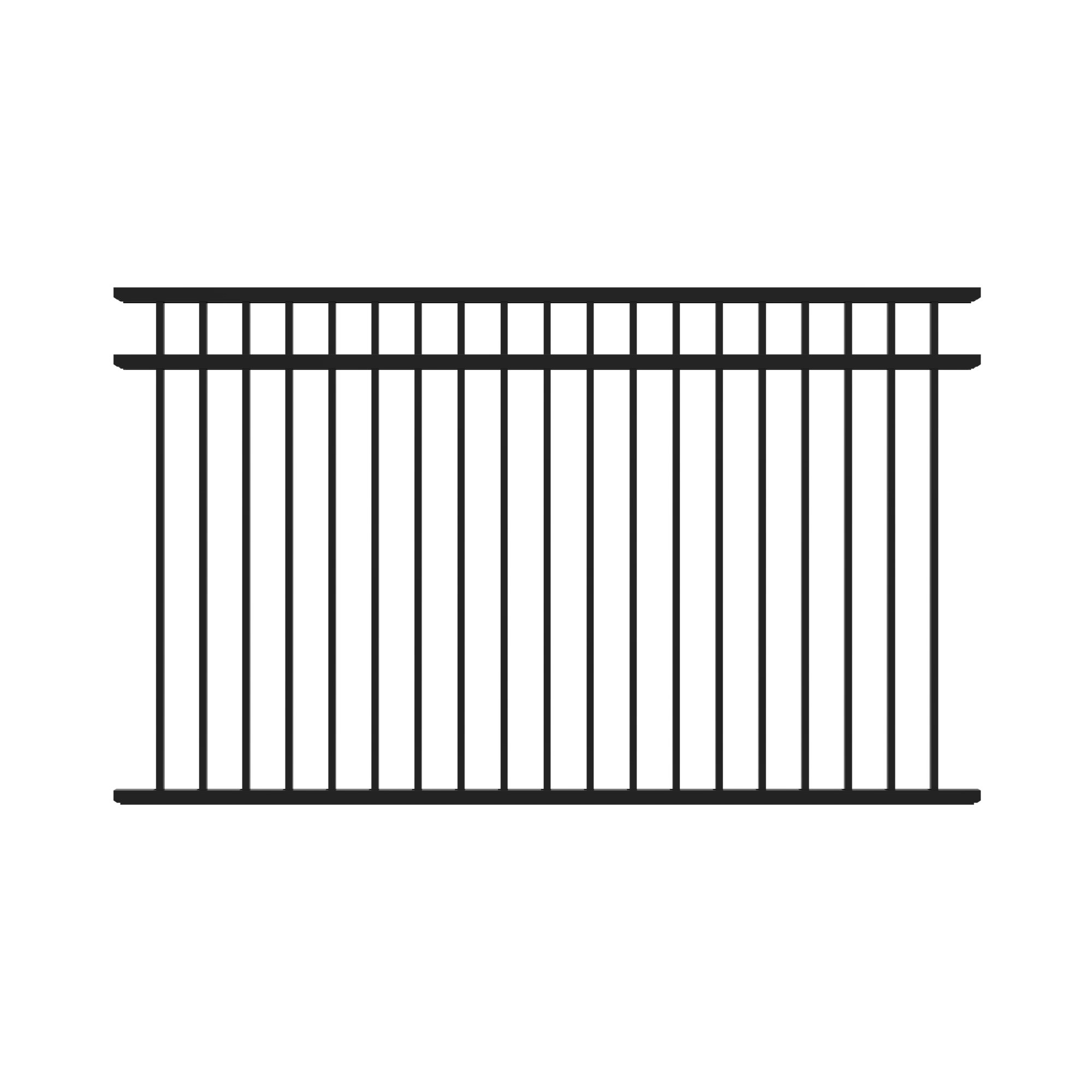 FORTRESS A2 2.5-in x 2.5-in x 6.5-ft Gloss Black Aluminum Flat Top and Bottom Design Gate End Post for Pool Application
