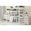 Wood Twin Size Loft Bed With Desk, Blackboard, Storage Box, Shelf And 3 Drawers, Grey-532810580