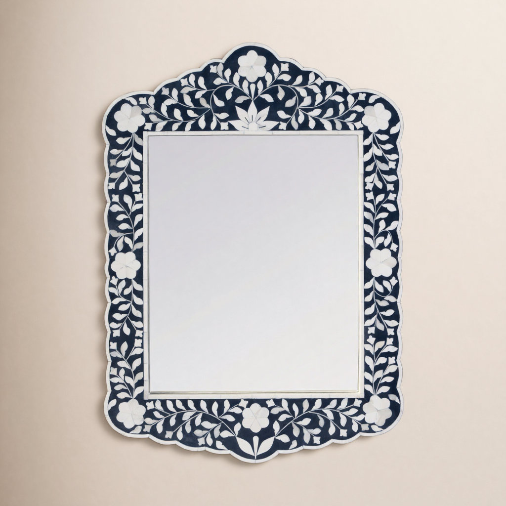 Ren 20" Mango Accent Mirror, Navy