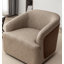 Fauteuil demi-tonneau pivotant en similicuir Broderic-1979426724