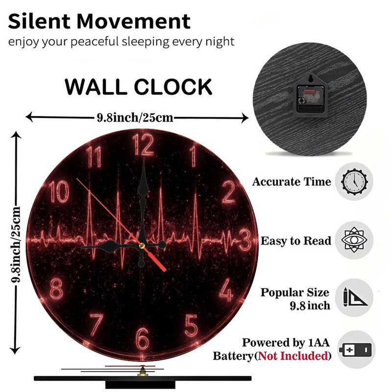 Battement de cœur sur cadran de l'horloge