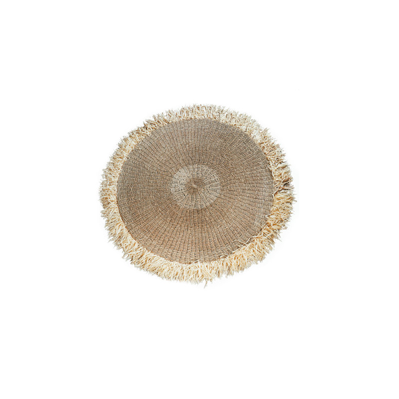 Round Solid Colour Hand Woven Area Rug, Round 100cm
