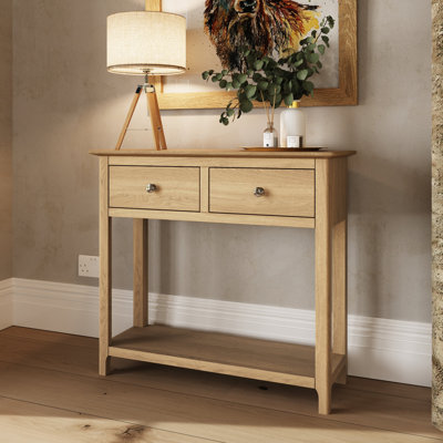 Casiano 85cm Solid Wood 2 Drawer Console Table
