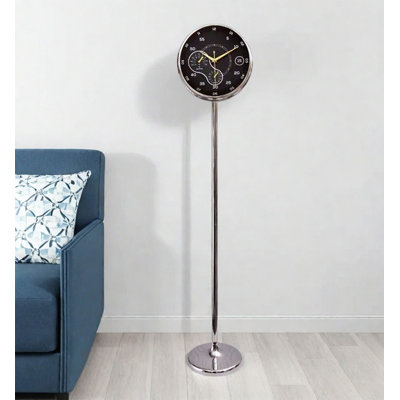 Minimalist Metal Floor Clock Sleek Standing Style for Household Display