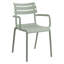 Chaise de salle à manger d'extérieur empilable, chaise de patio en plastique résistant aux intempéries, sans assemblage, avec accoudoirs-1954365259
