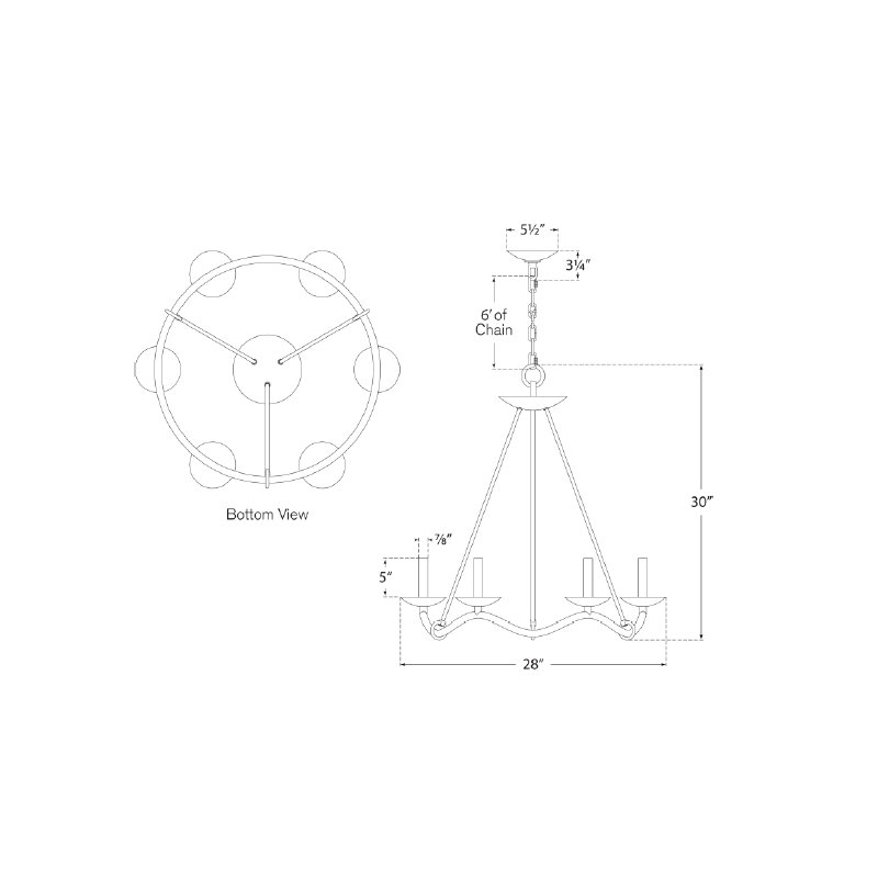 Barry Goralnick Choros Chandelier, Aged Iron