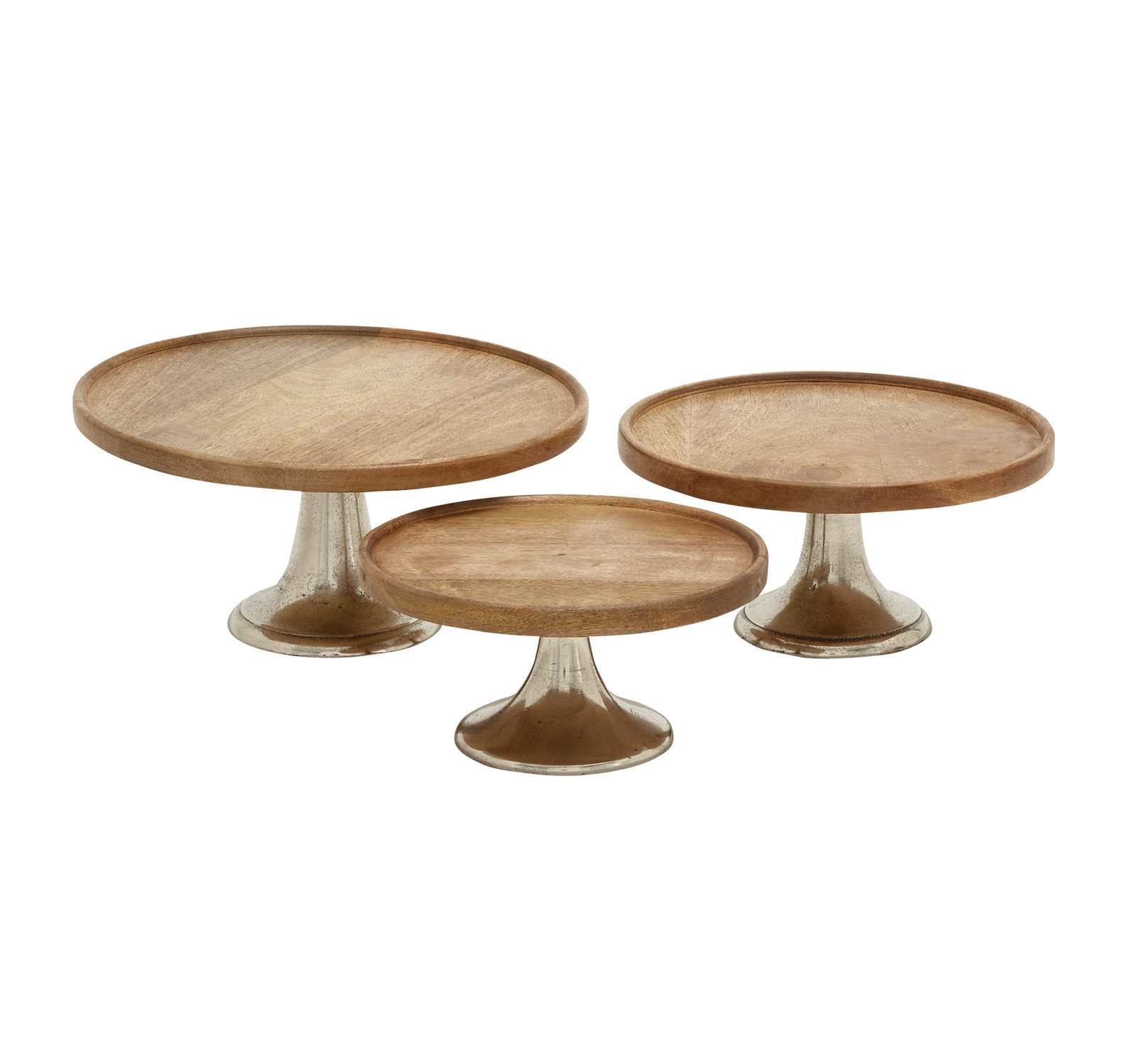 Burrowes 3 Piece Cake Stand Set, Brown
