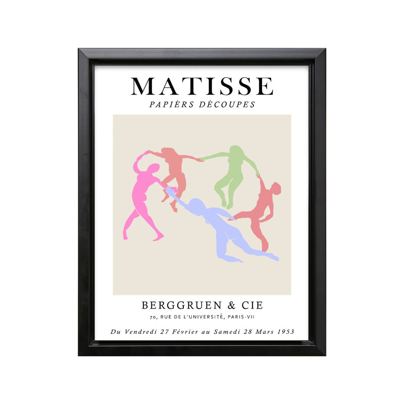Henri Matisse - The Dance No2, H 18 po x l 24 po, Canevas, Cadre noir