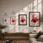 Crimson Iris Botanical - Framed Print-679364562-679364566