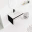 Meuble-lavabo de salle de bain en céramique avec porte à fermeture en douceur - noir, moderne, lavabo en contreplaqué