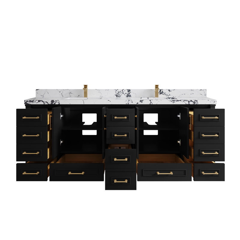 Aberdeen Bathroom Vanity, 2 IN Viola Night, Coventry Gray