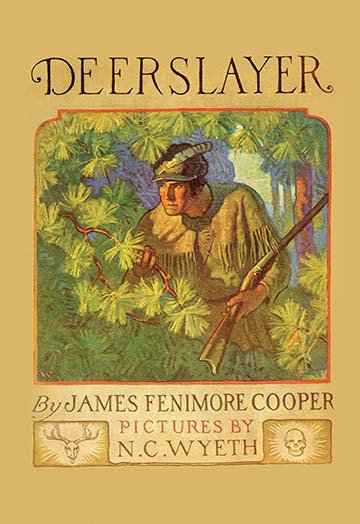 « deerslayer » par n.c. wyeth rétro, H 36 po x l 24 po, Papier