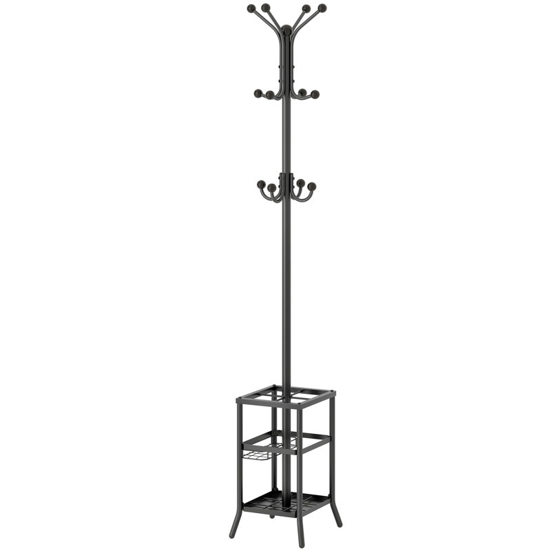 Metal Freestanding Coat Rack, Black