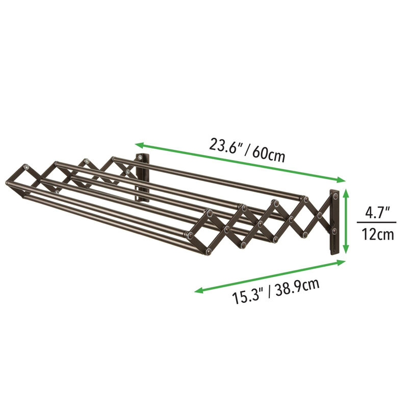 Dajuan 60cm Wall Mounted Clothes Rack, Bronze