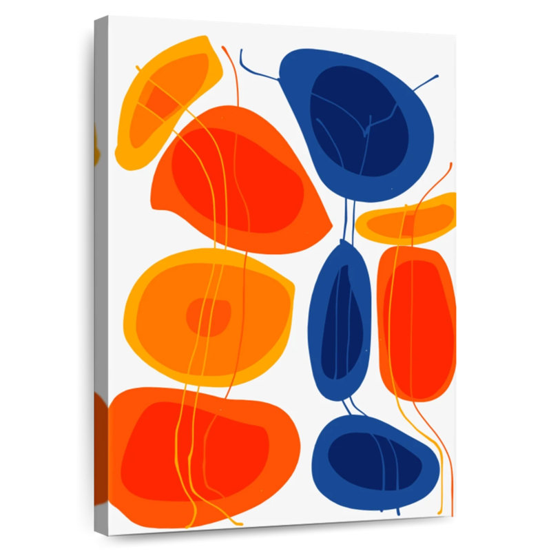 Avery Orange Blue Shapes Abstract, 36" H x 24" W