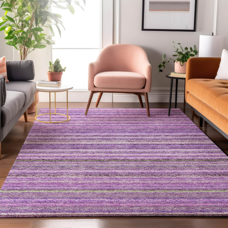 Tapis mauve Premium lavable à la machine Cerrito AMF598, Rectangle 10 pi x 14 pi