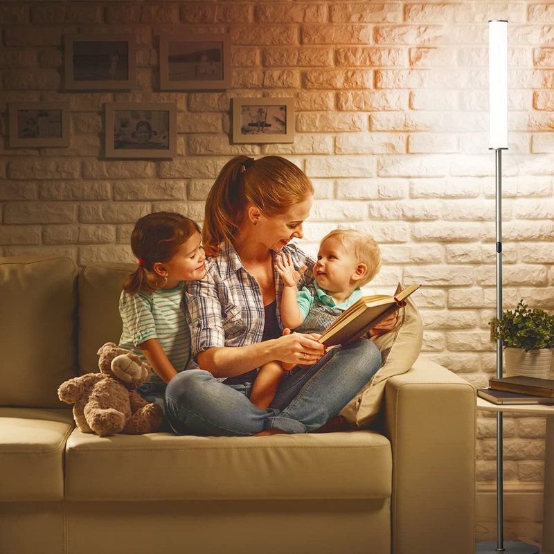 Delean LED Column - Cylinder Floor Lamp with Remote Control, Full Range Dimming, Adjustable Color Temperature 3000K-6000K, Minimalist Standing Lamps for Living Room, Bedrooms and Office